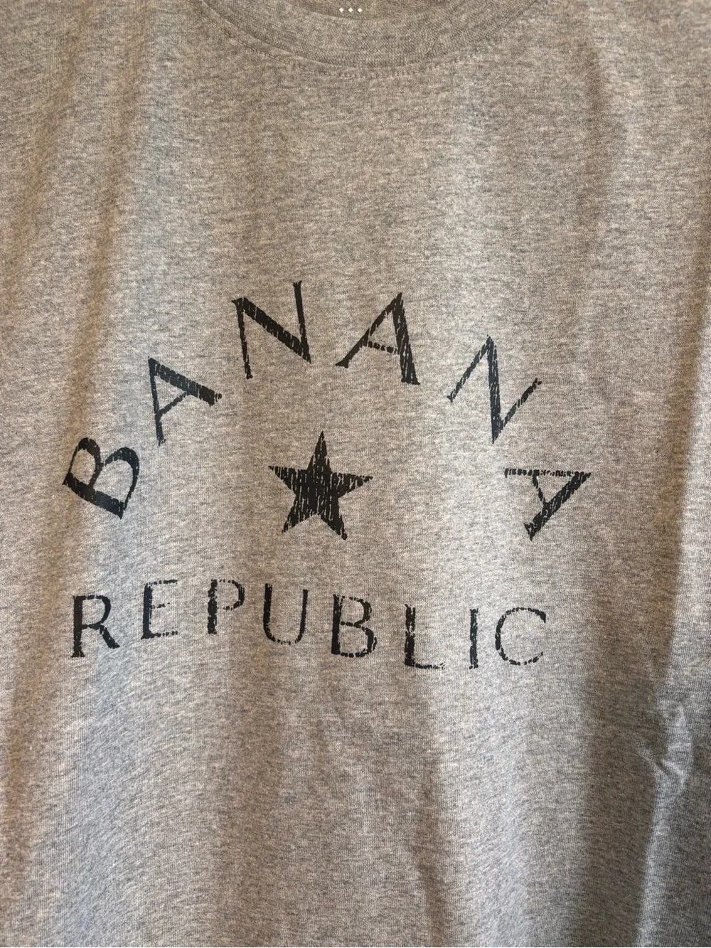 Banana Republic Gray Graphic Logo Crew Neck Tee. NWOT. Sz S.